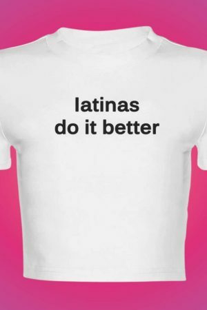 90s Aesthetic Latinas Do It Better Slogan Crop Tee Y2K Punk Graphic T-Shirt