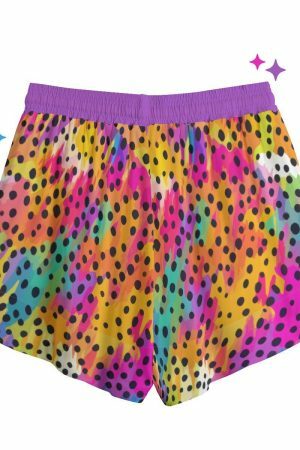 90's Pop-Art Cheetah Print Rainbow Soft-style Streetwear Shorts