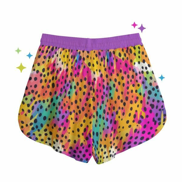 90's Pop-Art Cheetah Print Rainbow Soft-style Streetwear Shorts