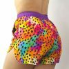 90's Pop-Art Cheetah Print Rainbow Soft-style Streetwear Shorts