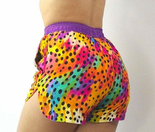 90's Pop-Art Cheetah Print Rainbow Soft-style Streetwear Shorts