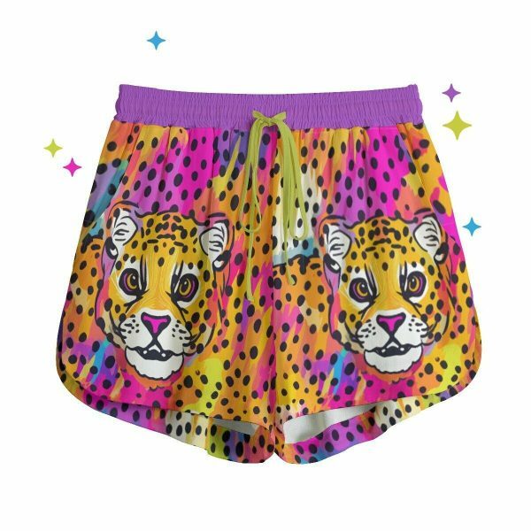 90's Pop-Art Cheetah Print Rainbow Soft-style Streetwear Shorts