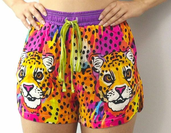 90's Pop-Art Cheetah Print Rainbow Soft-style Streetwear Shorts