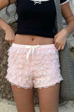 Alison Y2K Streetwear Frilled Shorts