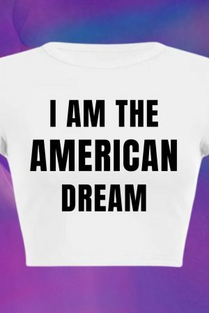 American Dream Y2K Crop Tee, 90s Slogan Aesthetic Fashion, 2000s Letter Print Streetwear