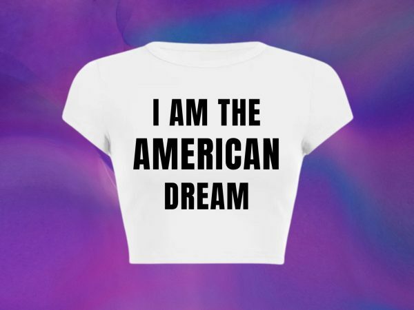 American Dream Y2K Crop Tee, 90s Slogan Aesthetic Fashion, 2000s Letter Print Streetwear