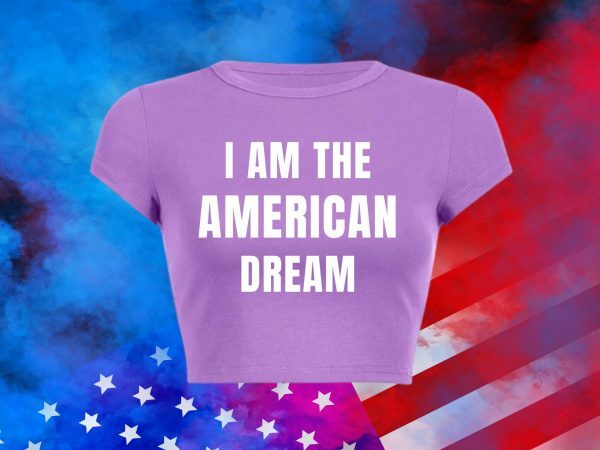 American Dream Y2K Crop Tee, 90s Slogan Aesthetic Fashion, 2000s Letter Print Streetwear