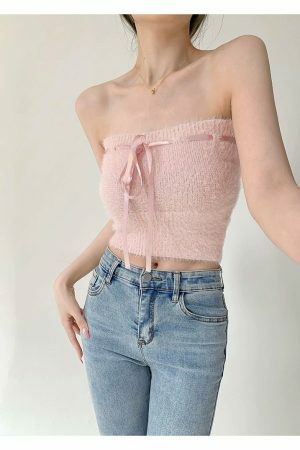 Baby Pink Knit Crop Cardigan Set - Y2K Streetwear Aesthetic