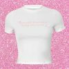 Big Heart White Baby T-Shirt, Funny Slogan Crop Tee, Bow Aesthetic Baddie Y2K Graphic Print Slay Girl Top