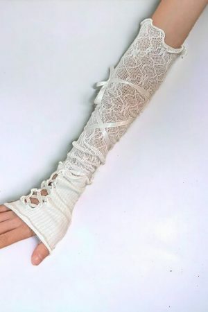 Black Lace Fingerless Gloves | Women's Steampunk Arm Sleeves