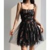 Black Red Floral Lace Mini Dress Y2K Streetwear Aesthetic