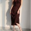 Black Red Floral Midi Strap Dress Y2K Korean French Retro Summer 60s 70s 80s 90s 00s Streetwear