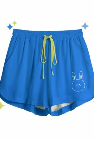 Blue Bunny Y2K High Waist Pocket Shorts