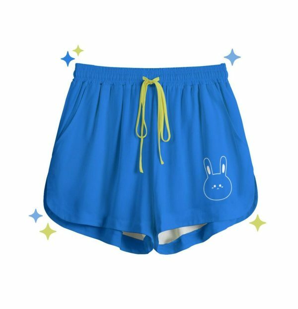 Blue Bunny Y2K High Waist Pocket Shorts