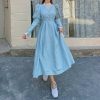 Blue Y2K Lace Midi Dress - Vintage Streetwear Fashion