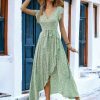 Bohemian Floral Print Irregular Slit Y2K Streetwear Summer Dress