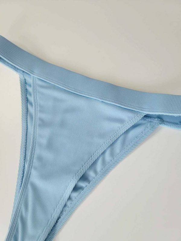 Bright Baby Blue Ultra High Cut Ribbed Bikini Bottom