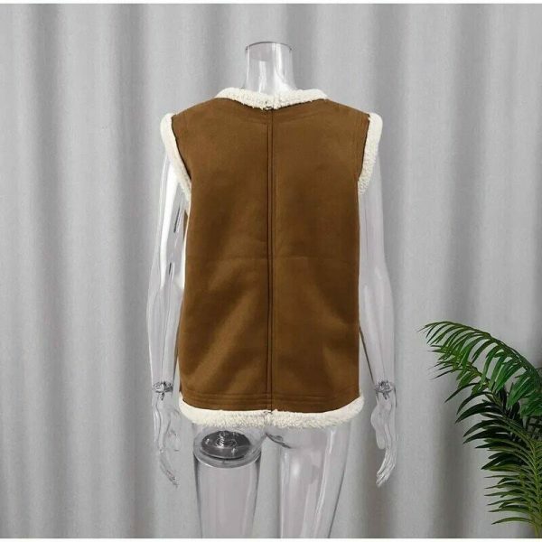 Cashmere Patchwork Waistcoat: Y2K Streetwear Vest for Women