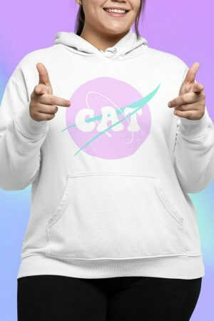 Celestial Catgirl Hoodie - Y2K Aesthetic Streetwear for Cat Lovers