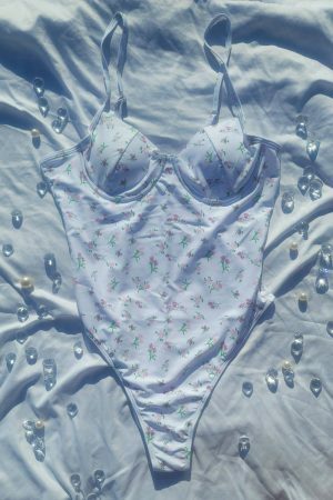 Cheeky White Y2K Aesthetic One Piece Swimsuit