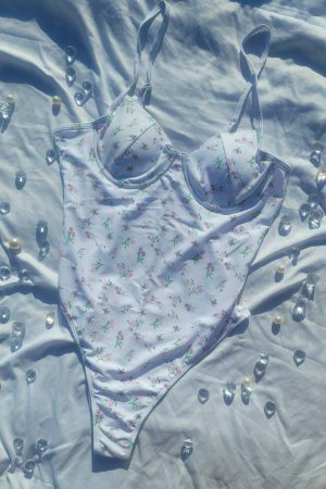 Cheeky White Y2K Aesthetic One Piece Swimsuit