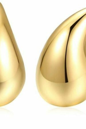 Chunky Gold & Silver Teardrop Huggies | Statement Earrings