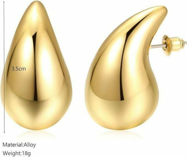 Chunky Gold & Silver Teardrop Huggies | Statement Earrings