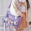 Clear Window Ita Bag: Kawaii Lolita Crossbody for Pins Display, Y2K Streetwear Shoulder School Bag