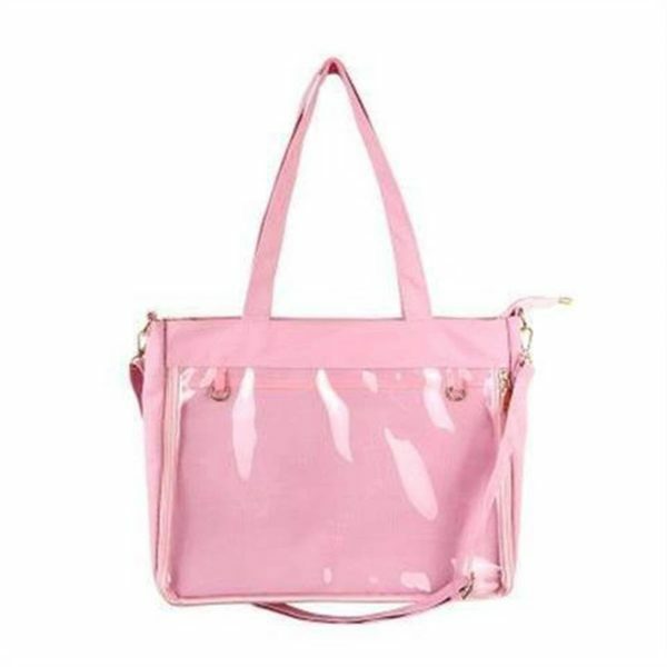 Clear Window Ita Bag: Kawaii Lolita Crossbody for Pins Display, Y2K Streetwear Shoulder School Bag