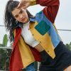 Colorful Velvet Hit Color Bomber Jacket | Y2K Streetwear Women's Top