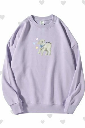 Coquette Angelcore Dollcore Sweatshirt, Animal Print Crewneck