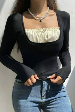 Coquette Milkmaid Long Sleeve Y2K Streetwear Top