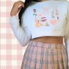 Coquette Things Girlcore Dollcore Angelcore Crop Sweatshirt