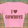 Cowboys Love Pink Y2K Slogan Tee, Harajuku Grunge Slim Trend Top