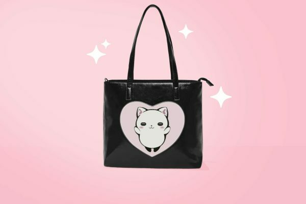 Curio Cat Kitty Heart Shaped Fashion Bag - Y2K Neko Love Tote