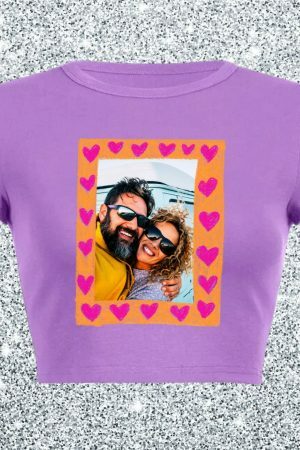 Custom Y2K Baby Photo Crop Tee - DIY Streetwear Gift