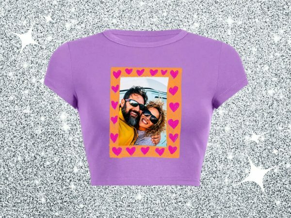 Custom Y2K Baby Photo Crop Tee - DIY Streetwear Gift