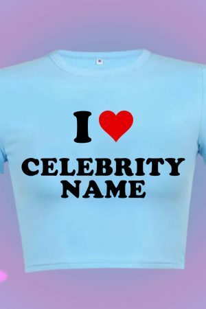 Custom Y2K Celebrity Name Top - Personalize Your Style - Trendy Streetwear Fashion - Super Cute Gift For Her