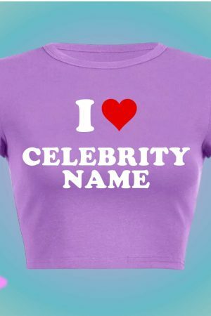 Custom Y2K Celebrity Name Top - Personalize Your Style - Trendy Streetwear Fashion - Super Cute Gift For Her