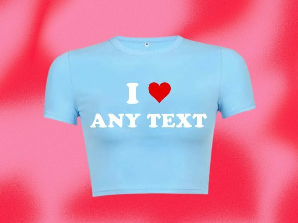 Customizable Y2K Heart Crop Top - Personalize Your Summer Essential