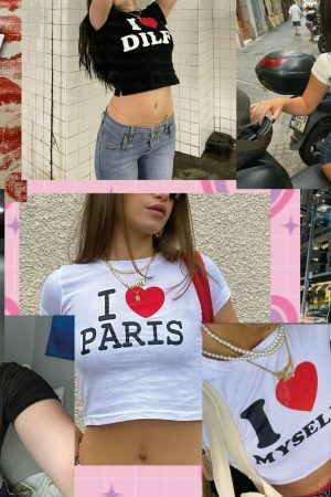 Customizable Y2K Heart Crop Top - Personalize Your Summer Essential