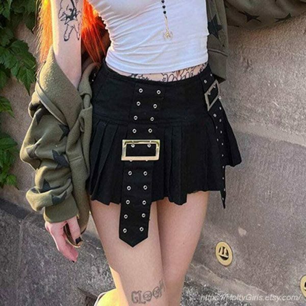 Dark Academia Gothic Y2K Mini Skirt