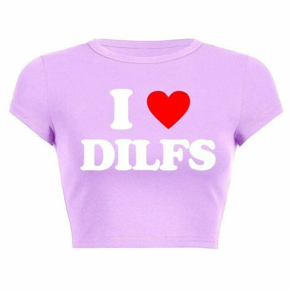 DILFS Y2K Slogan Crop Tee Retro Letter Cropped Top Women's Streetwear