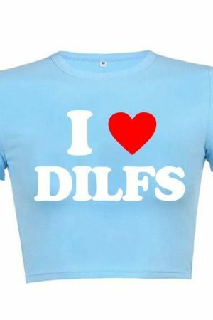 DILFS Y2K Slogan Crop Tee Retro Letter Cropped Top Women's Streetwear