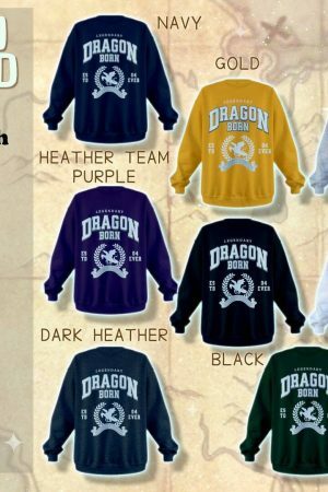 Dragon Legend College Sweatshirt Medieval Preppy Y2K Streetwear