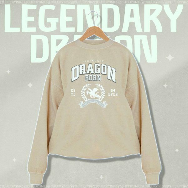 Dragon Legend College Sweatshirt Medieval Preppy Y2K Streetwear