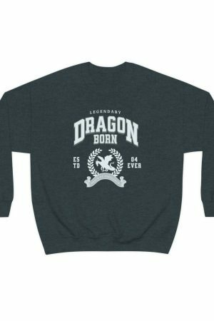 Dragon Legend College Sweatshirt Medieval Preppy Y2K Streetwear