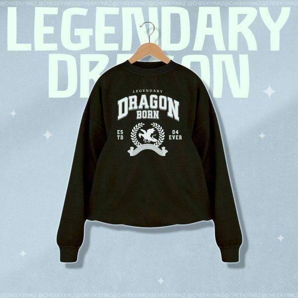 Dragon Legend College Sweatshirt Medieval Preppy Y2K Streetwear