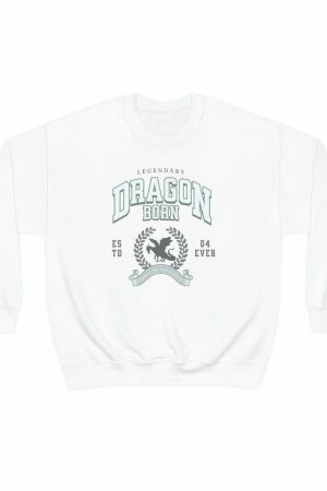 Dragon Legend College Sweatshirt Medieval Preppy Y2K Streetwear