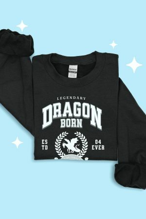 Dragon Legend College Sweatshirt Medieval Preppy Y2K Streetwear